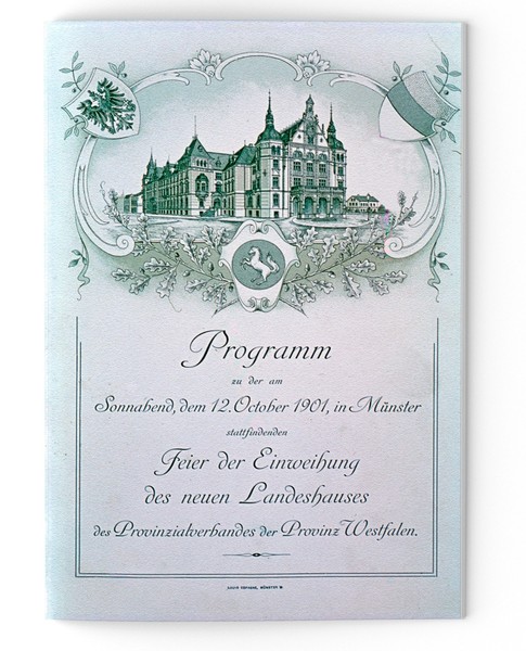 Programmheft  zur Einweihung des Landeshauses der Provinz Westfalen am 12.10.1901