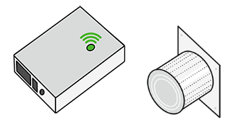 Zeichnung des Gerätes zur persönlichen Umfeldsteuerung