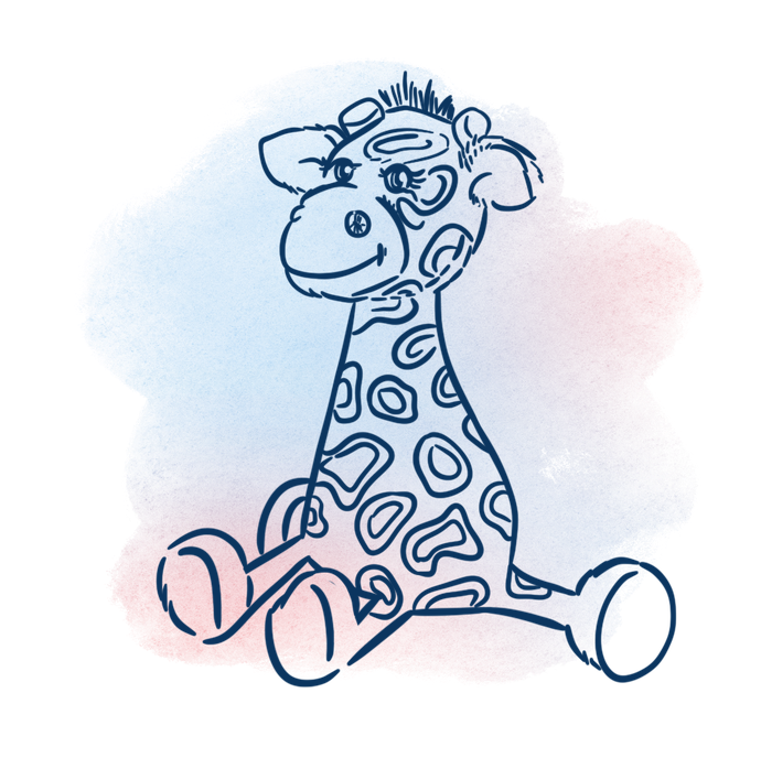 Illustration einer Plüschgiraffe